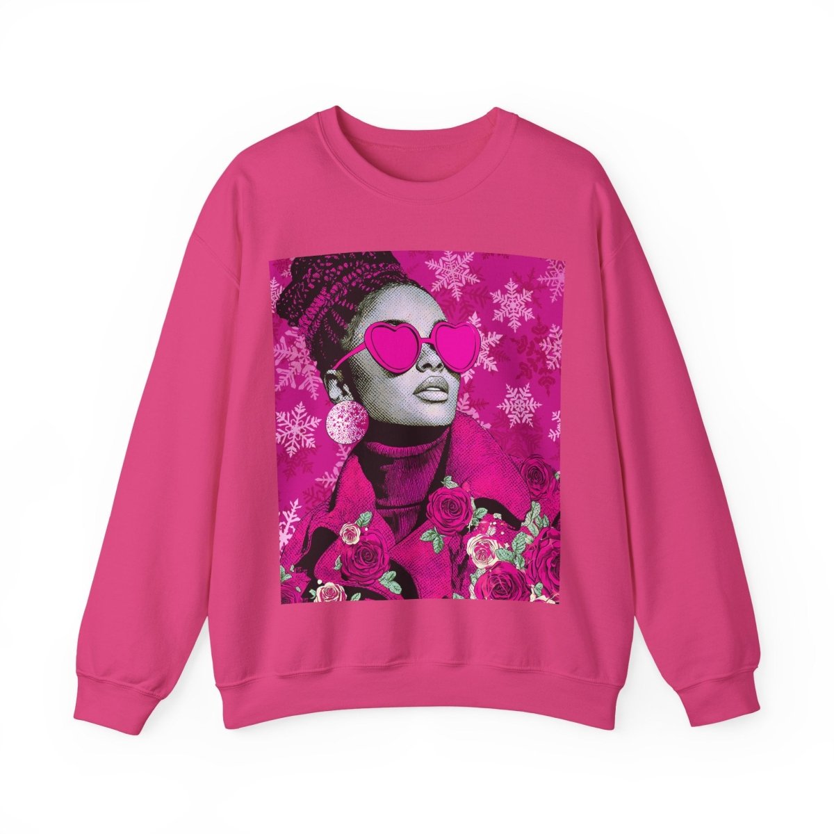 Winter Rose Sweatshirt - Afrocentric Art by The Trini Gee