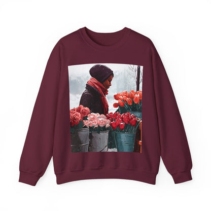 Winter Tulips Sweatshirt - Afrocentric Art by The Trini Gee