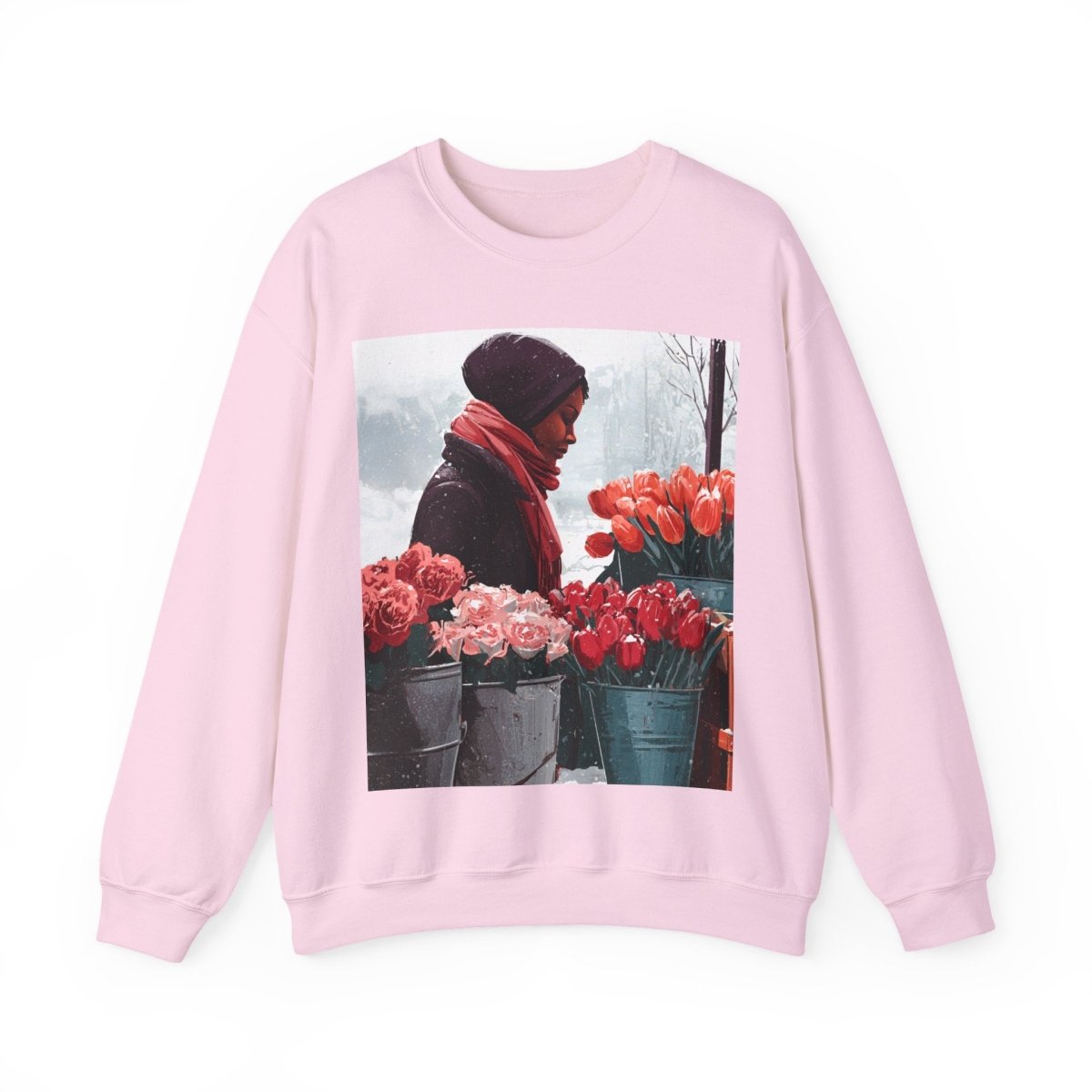 Winter Tulips Sweatshirt - Afrocentric Art by The Trini Gee