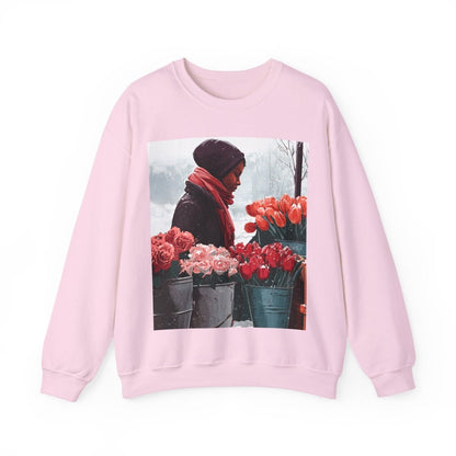 Winter Tulips Sweatshirt - Afrocentric Art by The Trini Gee