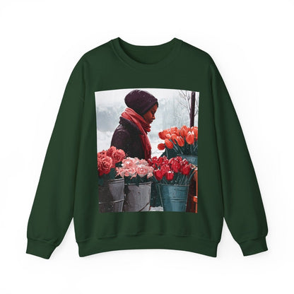 Winter Tulips Sweatshirt - Afrocentric Art by The Trini Gee