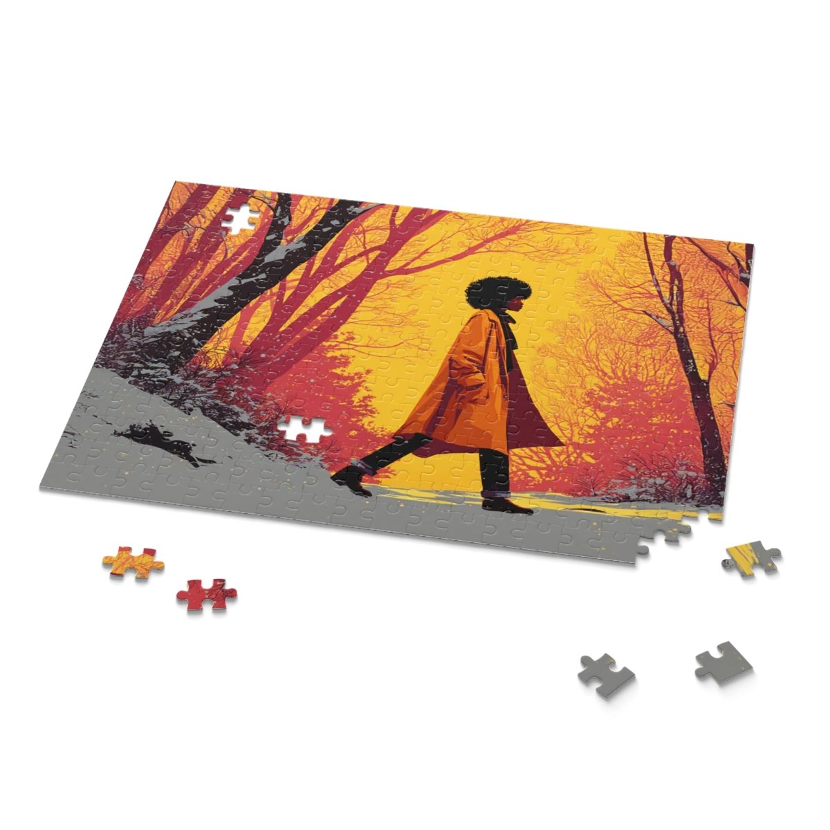 Winter Walk Puzzle - Afrocentric Art by The Trini Gee