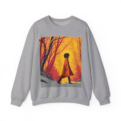 Winter Walk Sweatshirt - Afrocentric Art by The Trini Gee