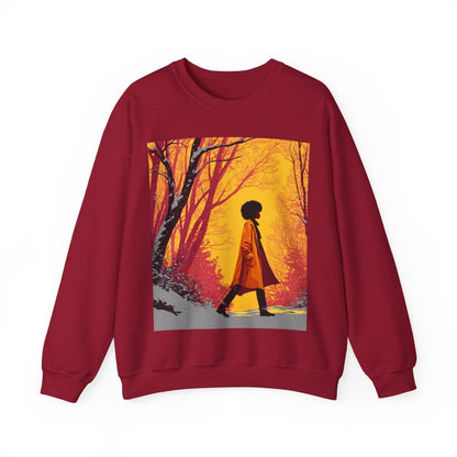 Winter Walk Sweatshirt - Afrocentric Art by The Trini Gee