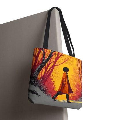 Winter Walk Tote Bag - Afrocentric Art by The Trini Gee