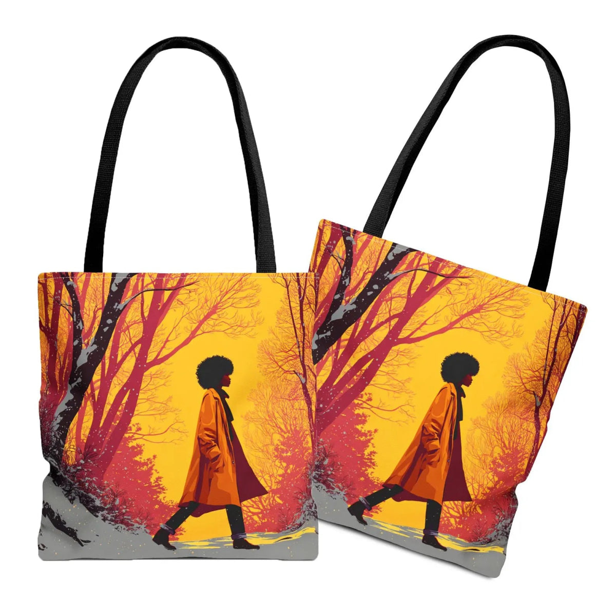Winter Walk Tote Bag - Afrocentric Art by The Trini Gee