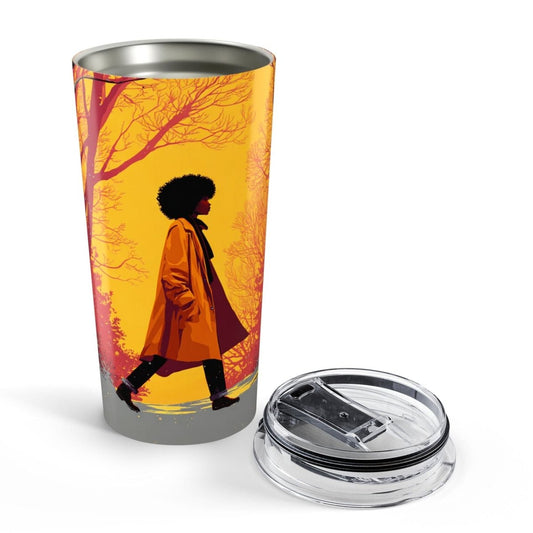 Afro Woman Winter Walk 20oz Tumbler