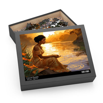 Woman by Water Puzzle - Afrocentric Art by The Trini Gee
