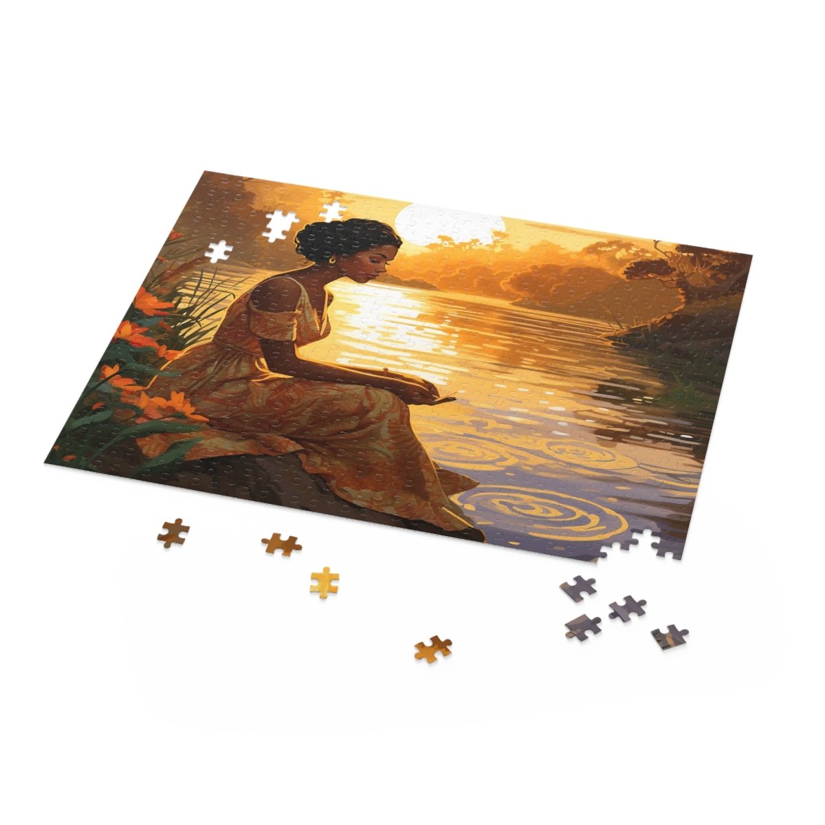 Woman by Water Puzzle - Afrocentric Art by The Trini Gee
