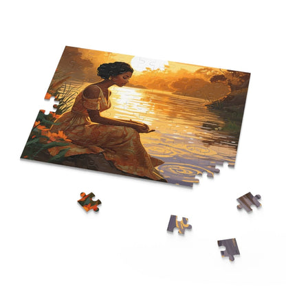 Woman by Water Puzzle - Afrocentric Art by The Trini Gee