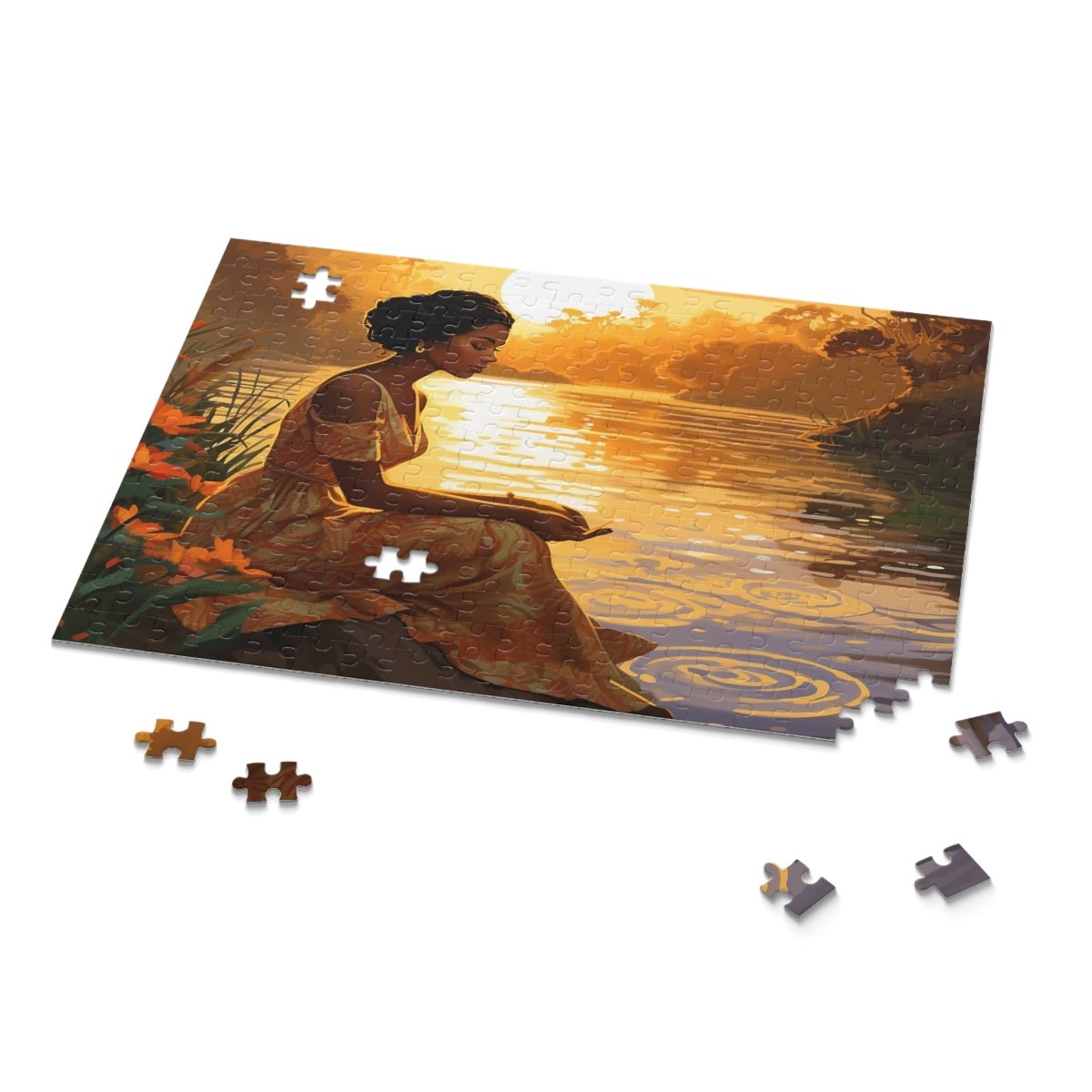 Woman by Water Puzzle - Afrocentric Art by The Trini Gee