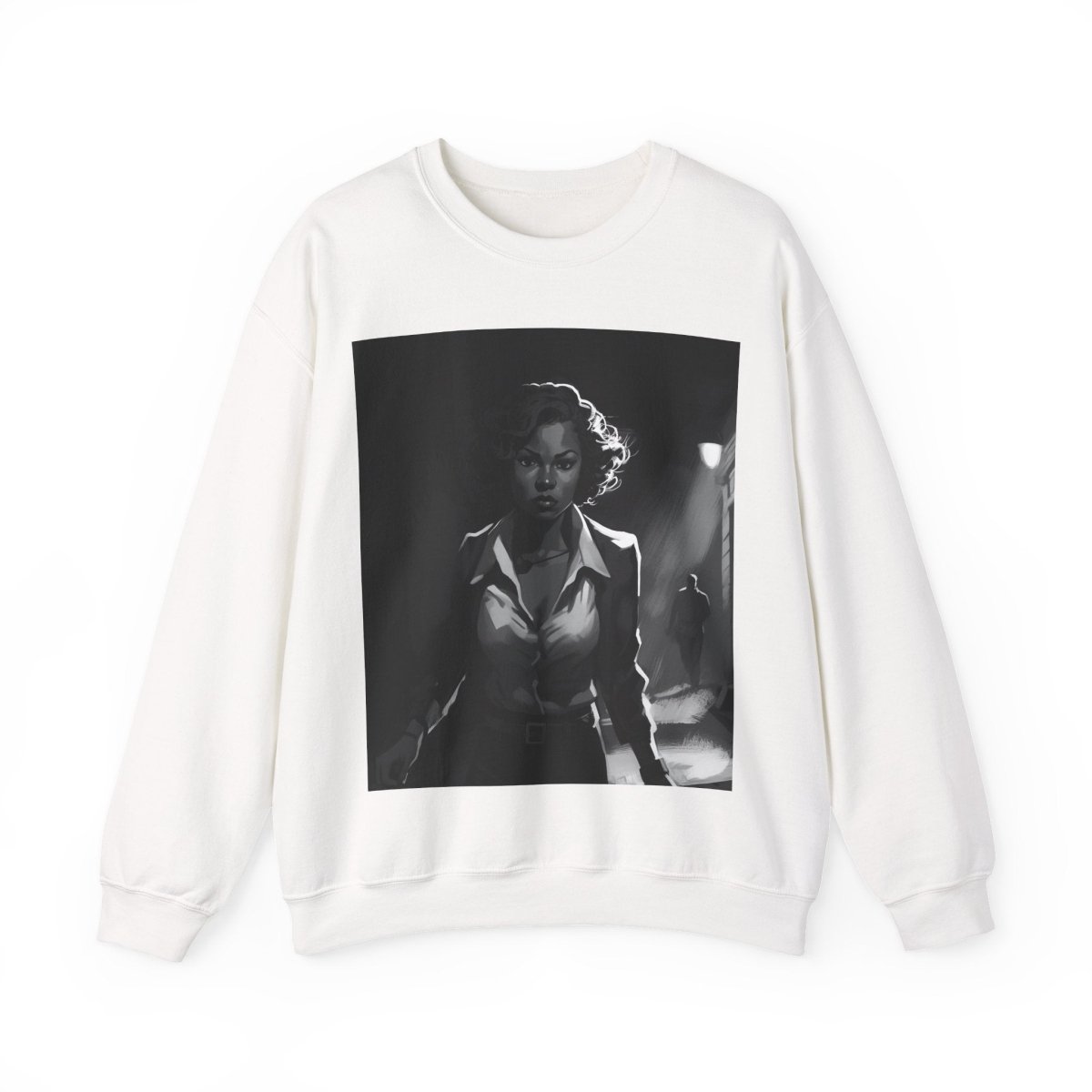 Woman in Dark Alley Sweatshirt - Afrocentric Art by The Trini Gee