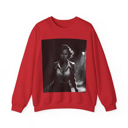 Woman in Dark Alley Sweatshirt - Afrocentric Art by The Trini Gee