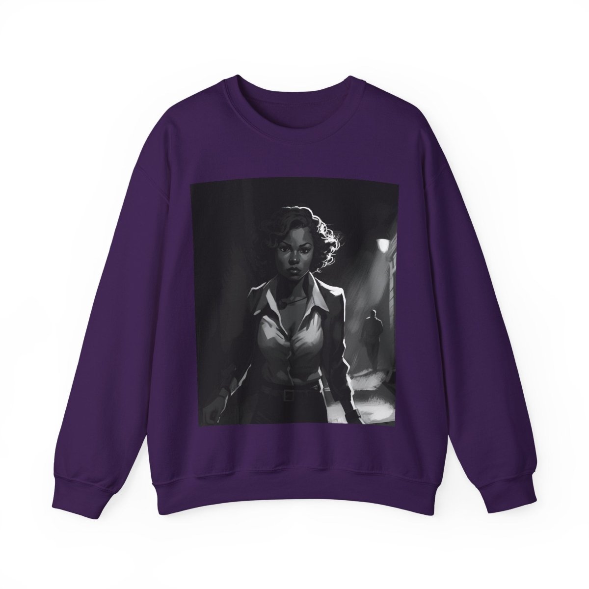 Woman in Dark Alley Sweatshirt - Afrocentric Art by The Trini Gee