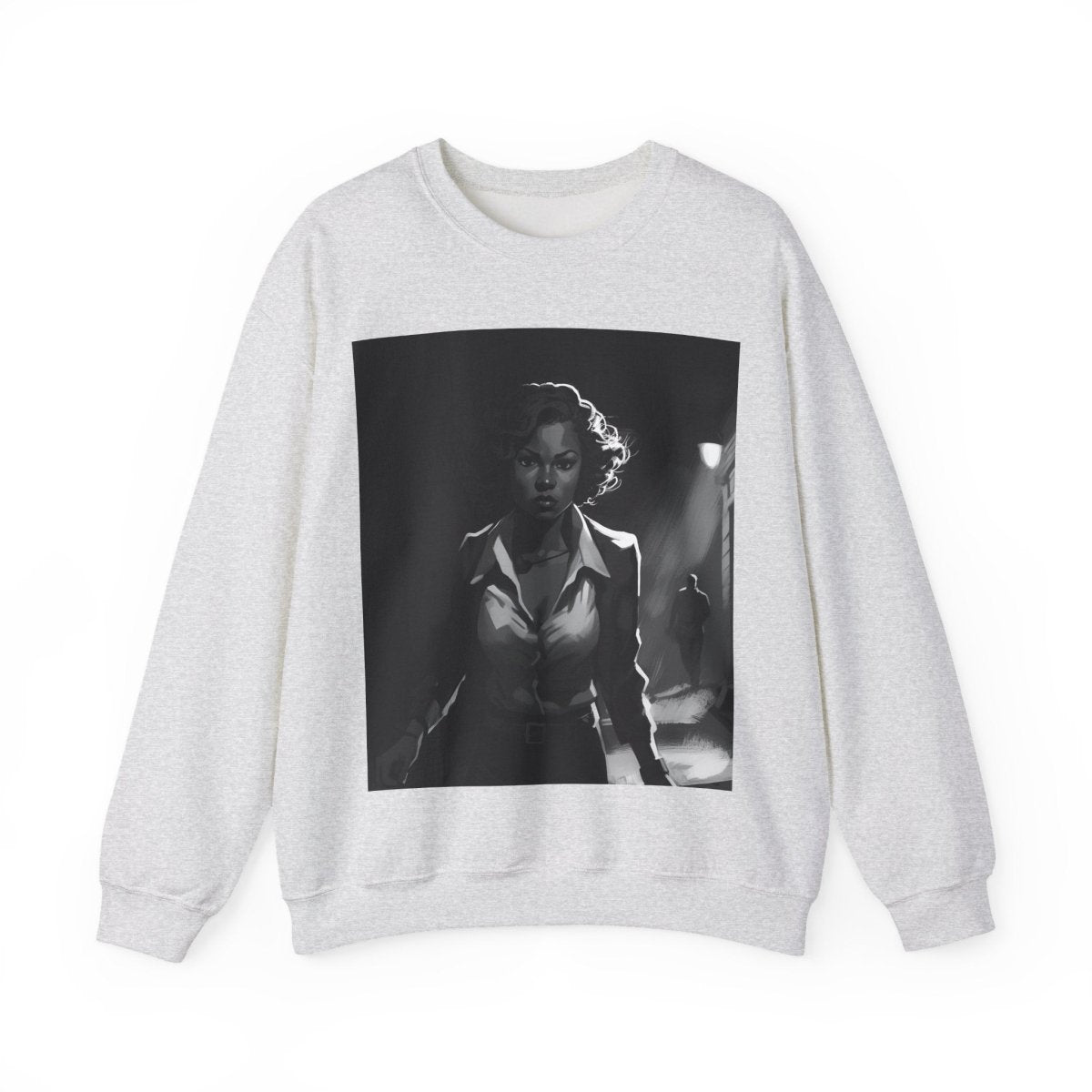 Woman in Dark Alley Sweatshirt - Afrocentric Art by The Trini Gee