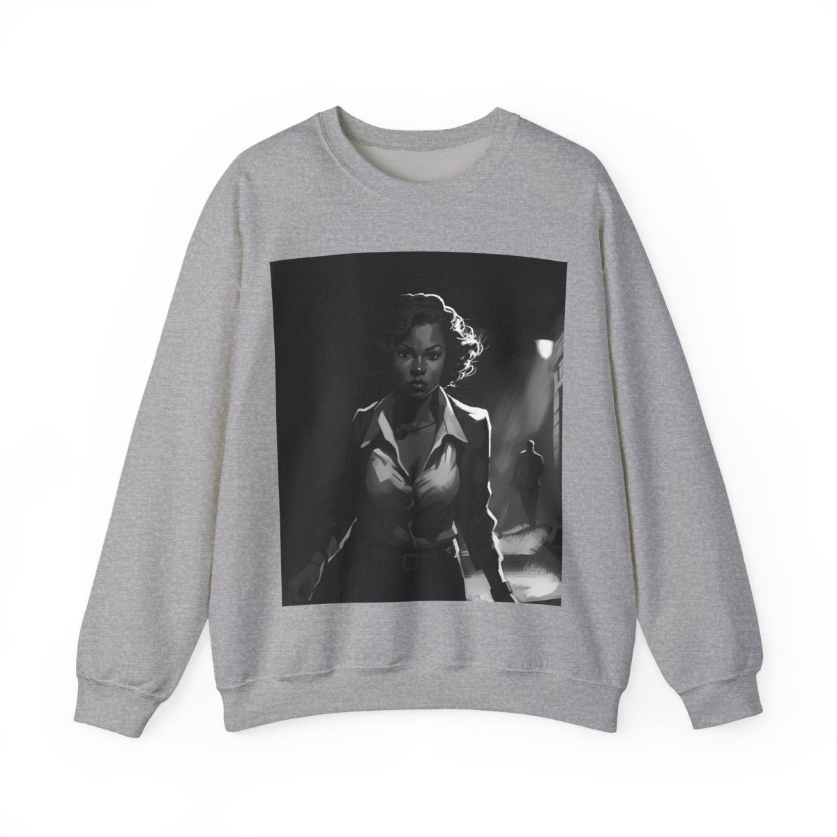 Woman in Dark Alley Sweatshirt - Afrocentric Art by The Trini Gee