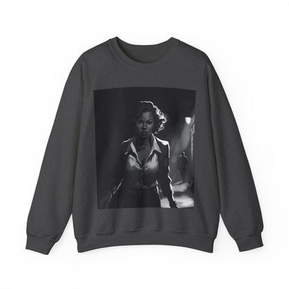Woman in Dark Alley Sweatshirt - Afrocentric Art by The Trini Gee