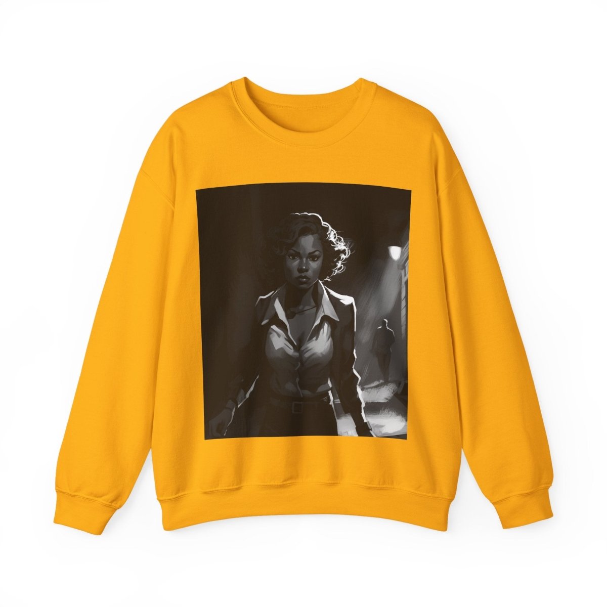 Woman in Dark Alley Sweatshirt - Afrocentric Art by The Trini Gee