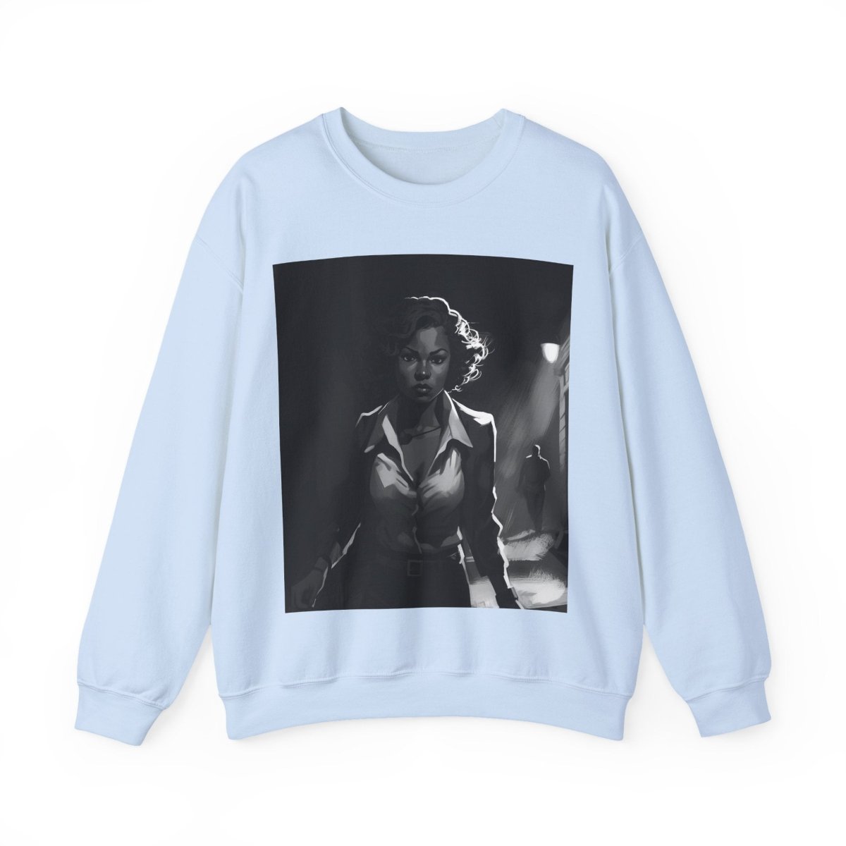 Woman in Dark Alley Sweatshirt - Afrocentric Art by The Trini Gee
