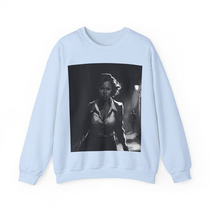 Woman in Dark Alley Sweatshirt - Afrocentric Art by The Trini Gee