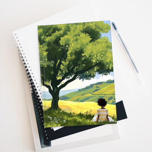 Woman in Field Journal - Afrocentric Art by The Trini Gee