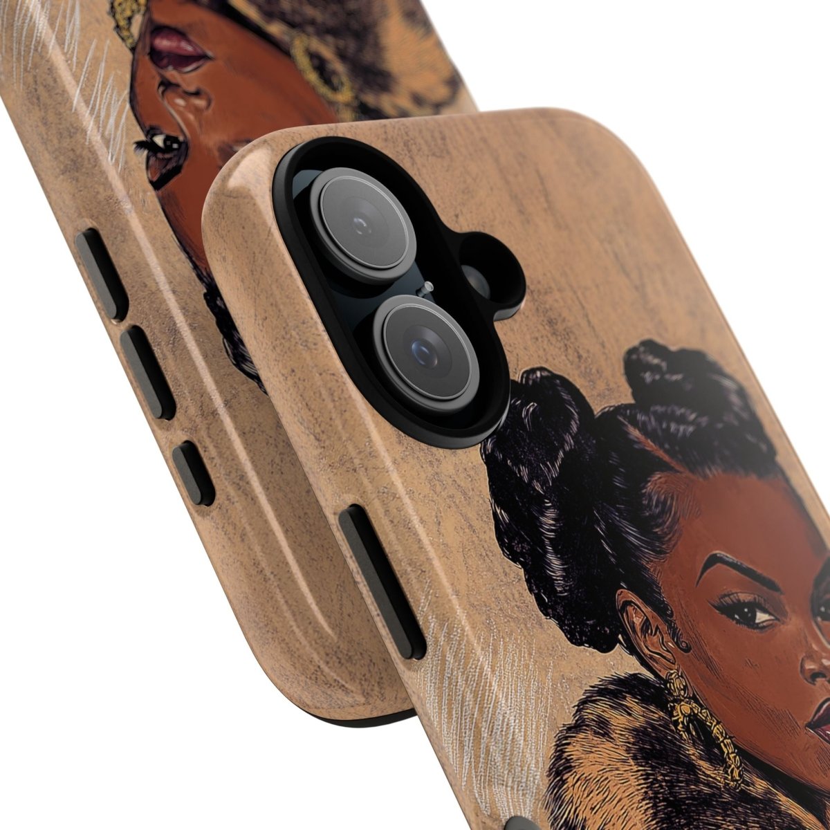 Woman in Fur Phone Case - Afrocentric Art by The Trini Gee