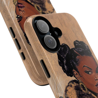 Woman in Fur Phone Case - Afrocentric Art by The Trini Gee