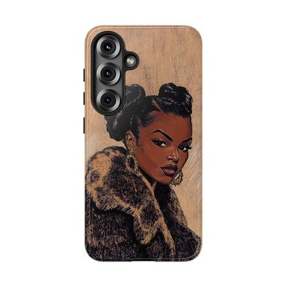 Woman in Fur Phone Case - Afrocentric Art by The Trini Gee