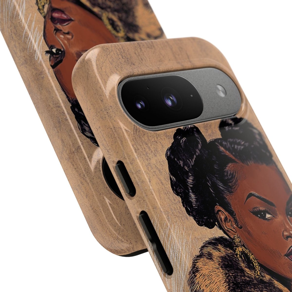 Woman in Fur Phone Case - Afrocentric Art by The Trini Gee