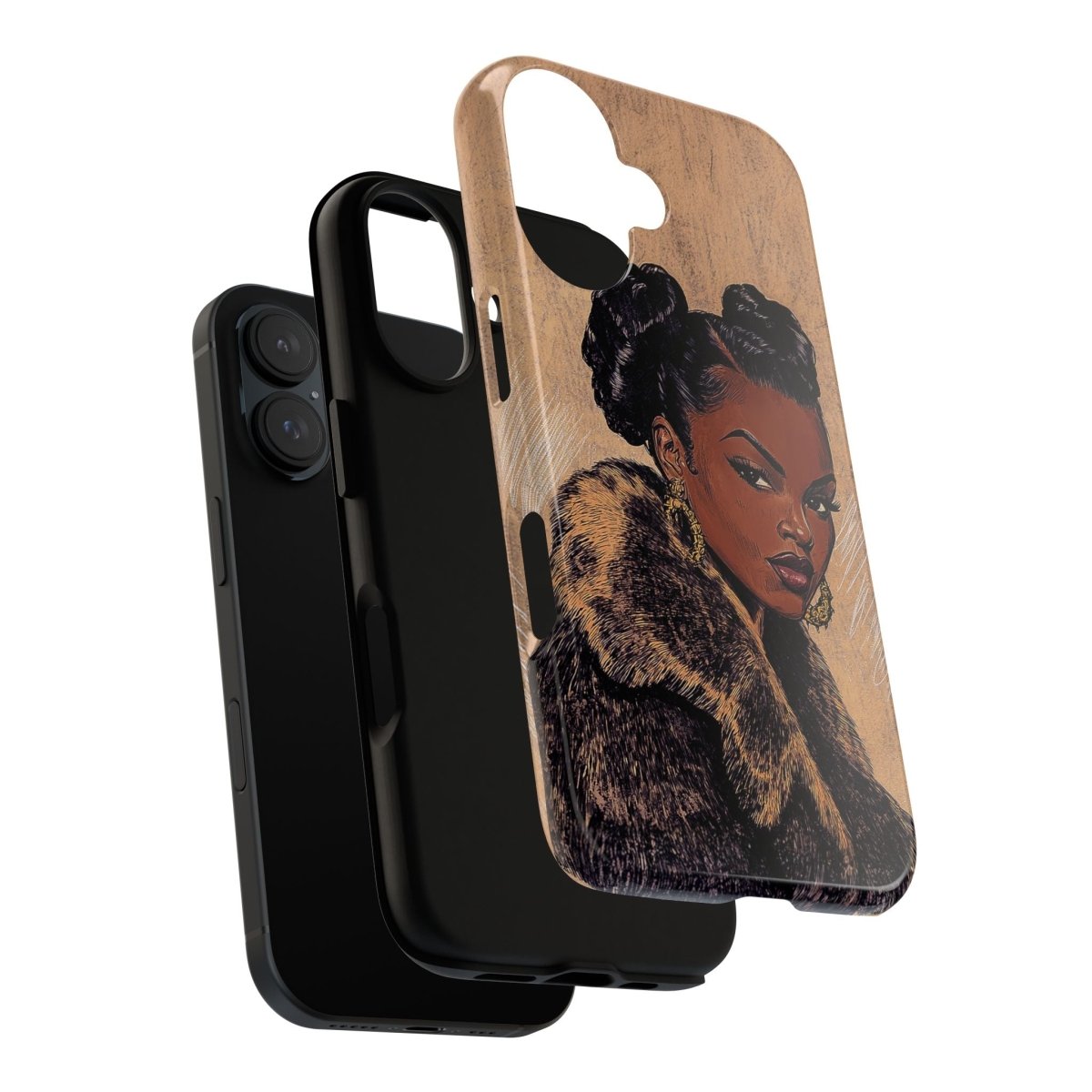 Woman in Fur Phone Case - Afrocentric Art by The Trini Gee
