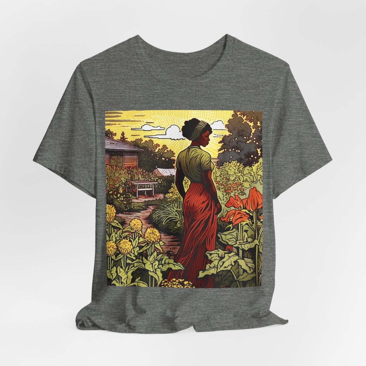 Woman in Garden Shirt - Afrocentric Art by The Trini Gee