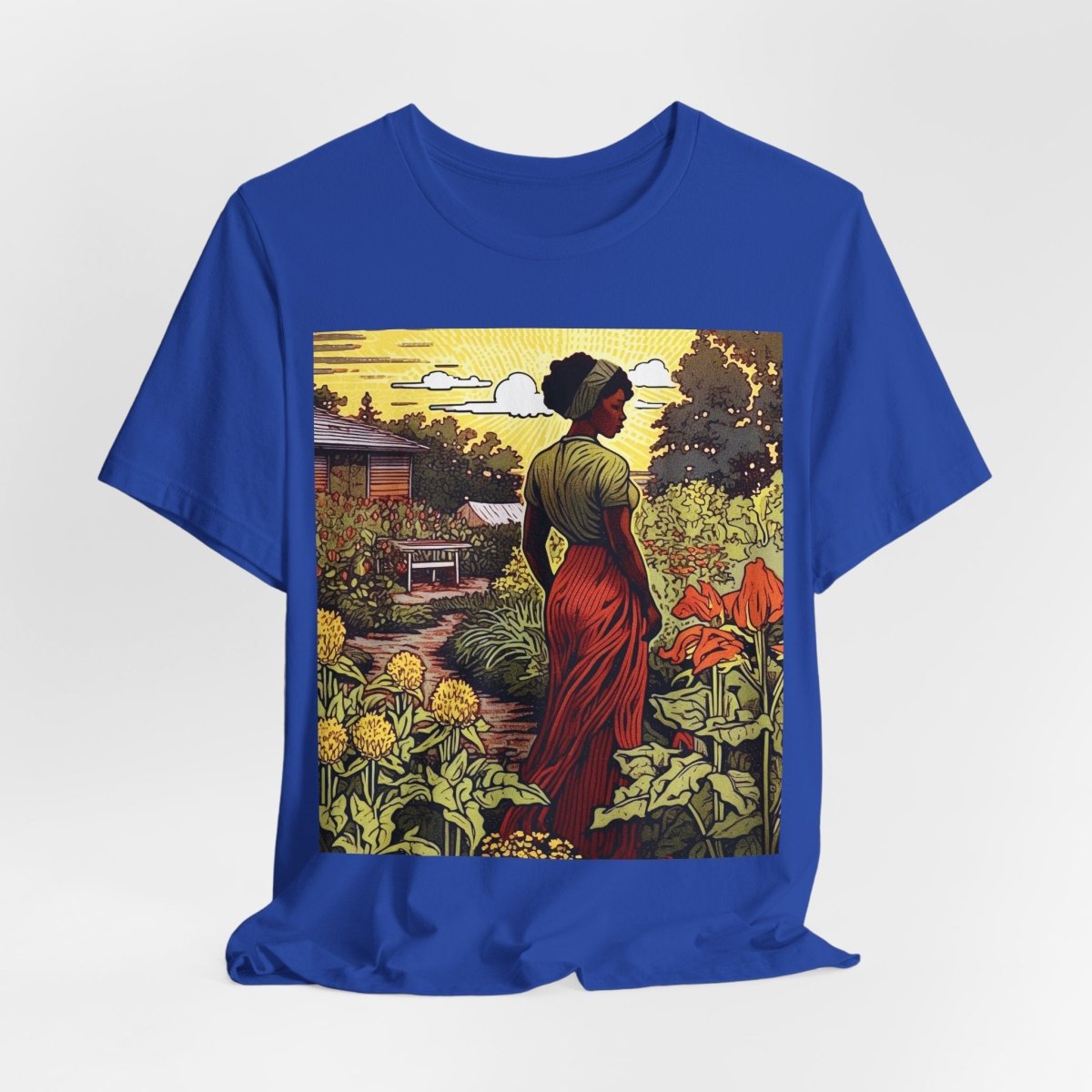 Woman in Garden Shirt - Afrocentric Art by The Trini Gee