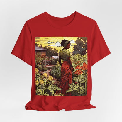 Woman in Garden Shirt - Afrocentric Art by The Trini Gee