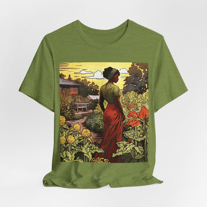 Woman in Garden Shirt - Afrocentric Art by The Trini Gee