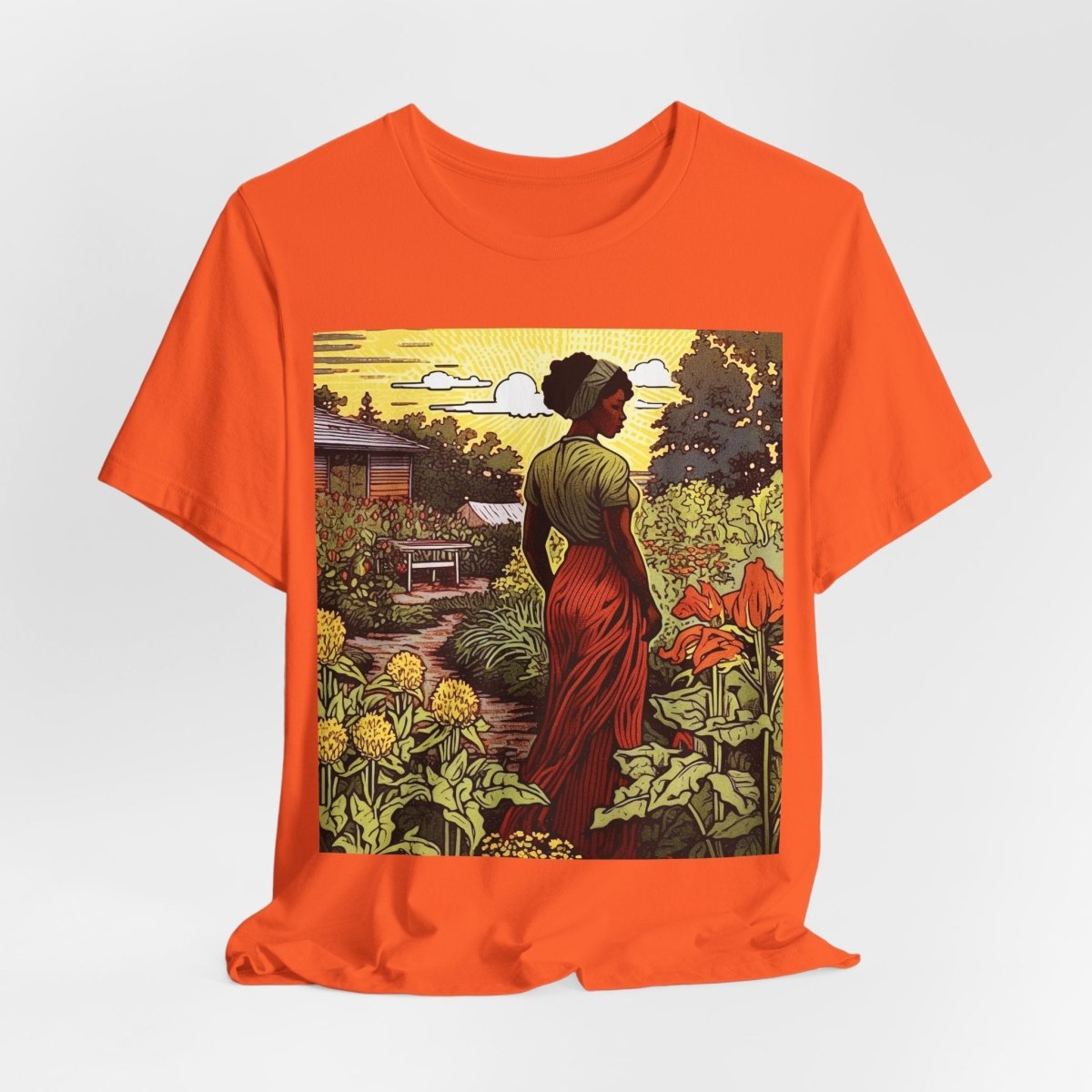 Woman in Garden Shirt - Afrocentric Art by The Trini Gee
