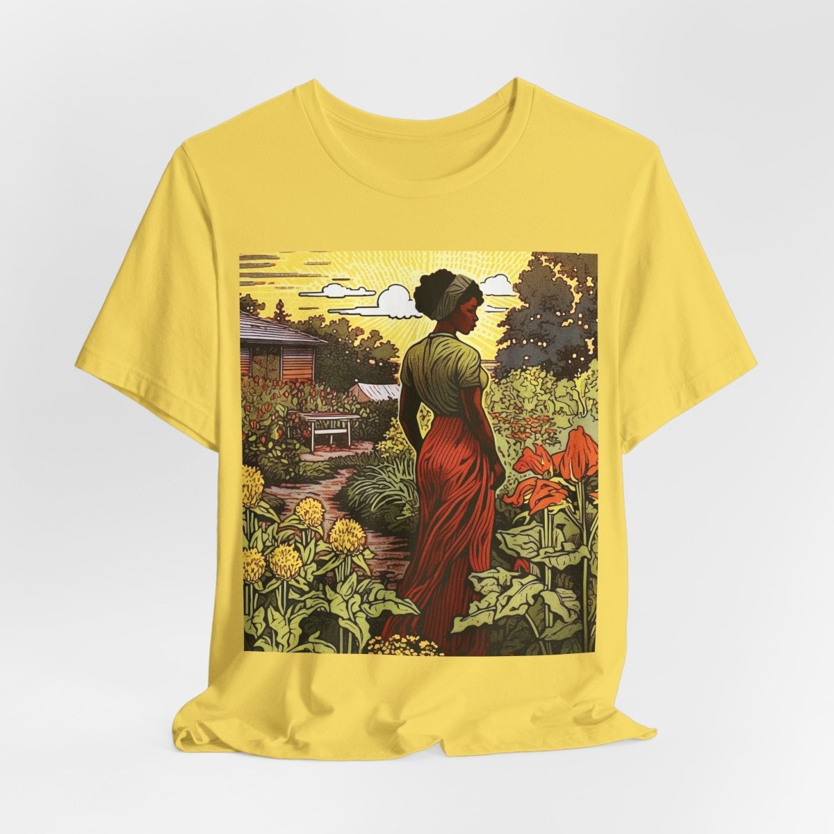 Woman in Garden Shirt - Afrocentric Art by The Trini Gee