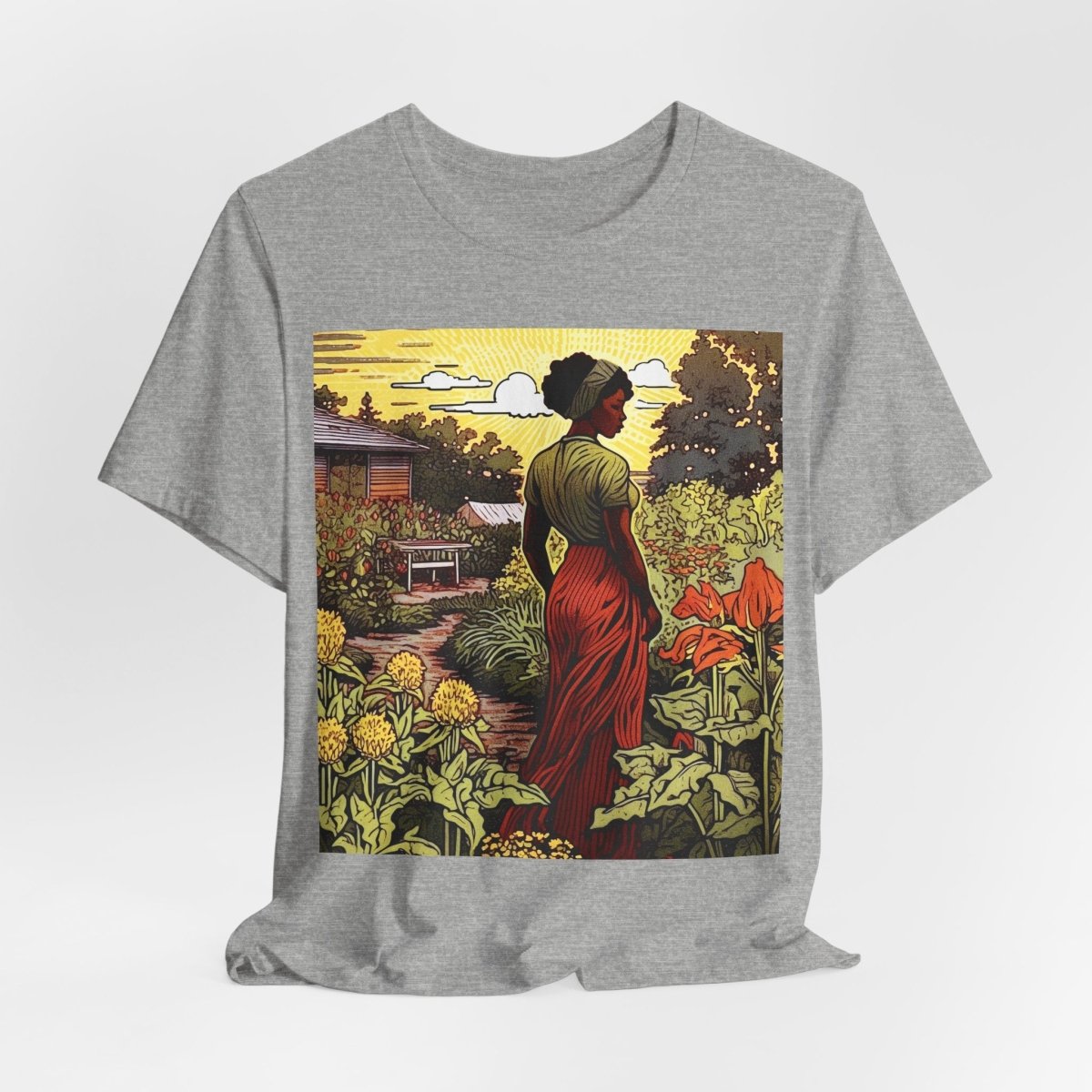 Woman in Garden Shirt - Afrocentric Art by The Trini Gee