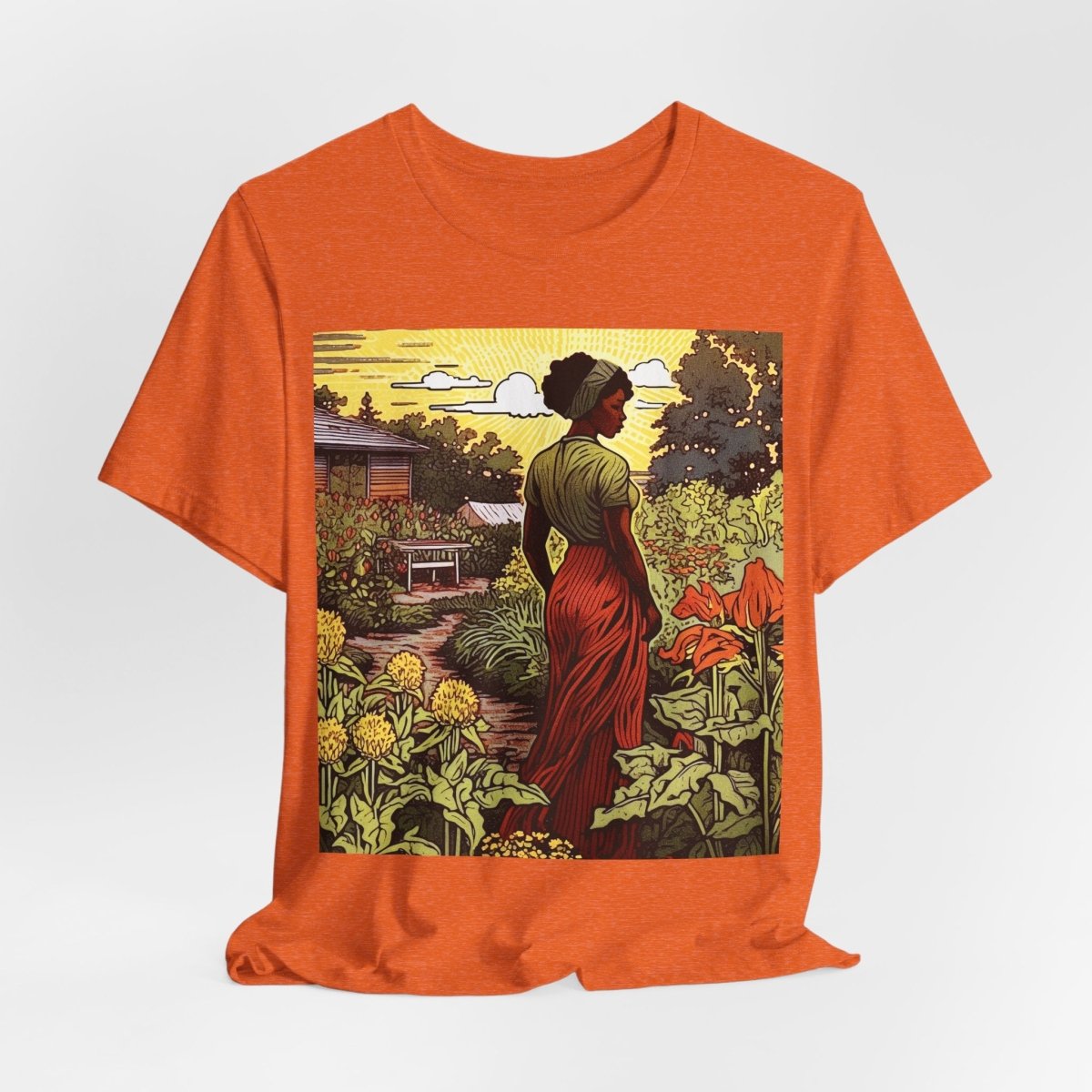Woman in Garden Shirt - Afrocentric Art by The Trini Gee