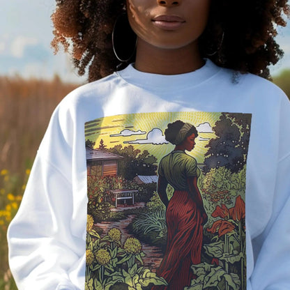 Woman in Garden Sweatshirt - The Trini Gee