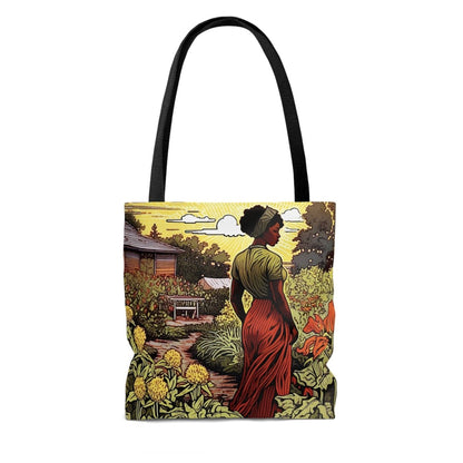 Woman in Garden Tote Bag - Afrocentric Art by The Trini Gee
