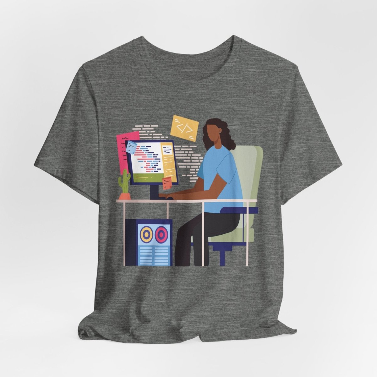 Woman in Tech Shirt - Afrocentric Art by The Trini Gee