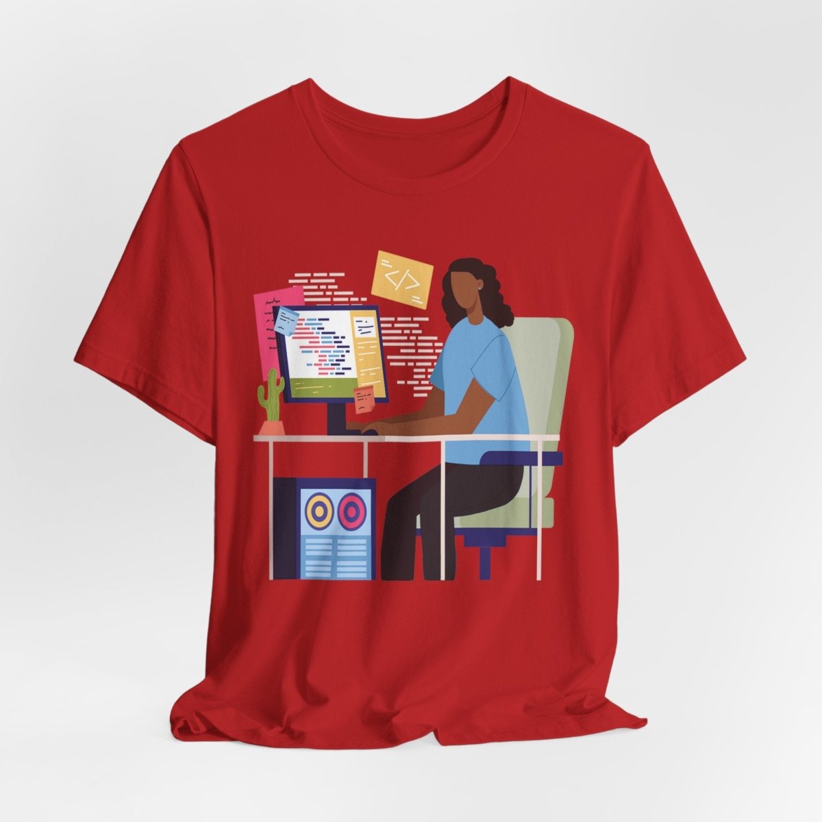 Woman in Tech Shirt - Afrocentric Art by The Trini Gee