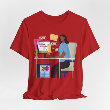 Woman in Tech Shirt - Afrocentric Art by The Trini Gee