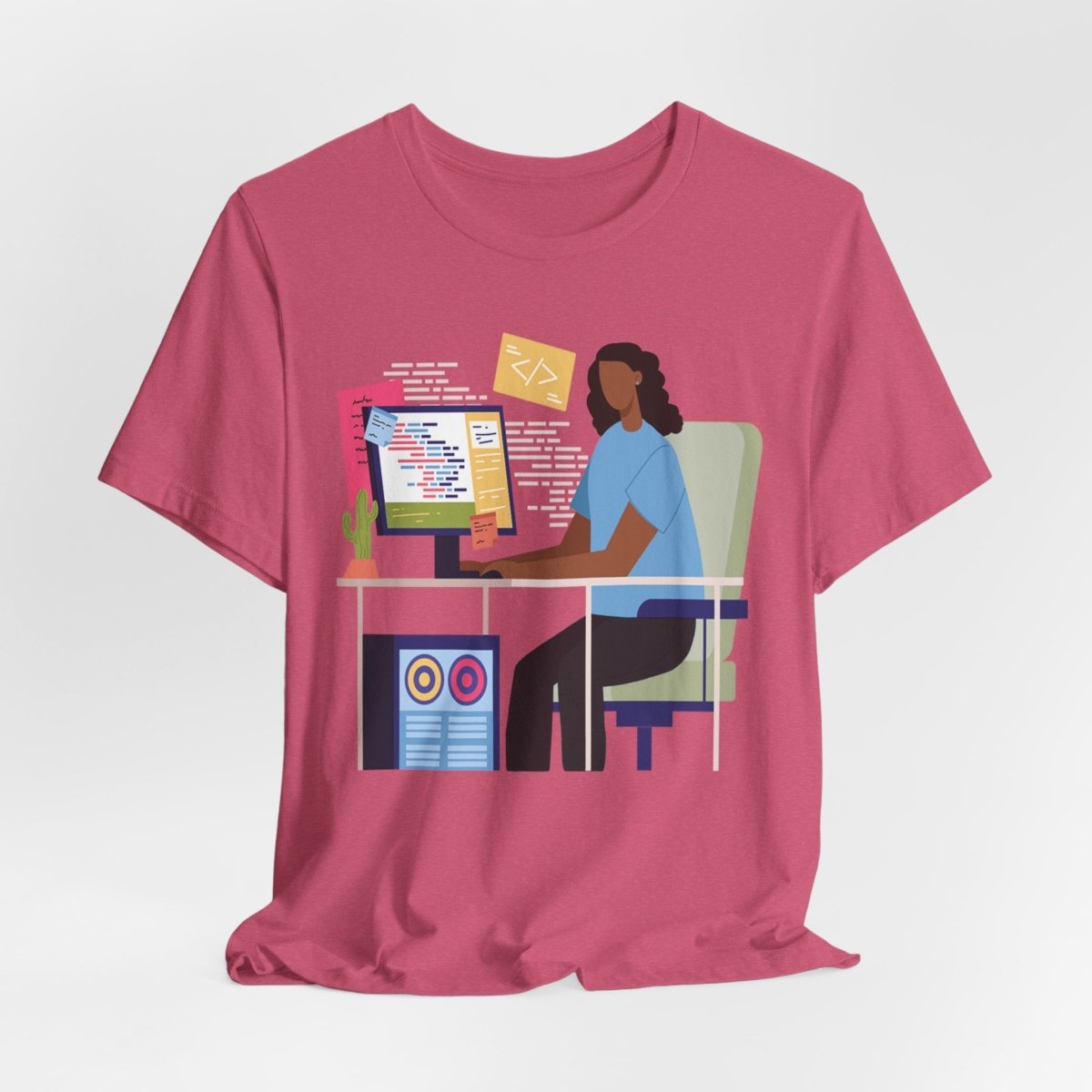 Woman in Tech Shirt - Afrocentric Art by The Trini Gee