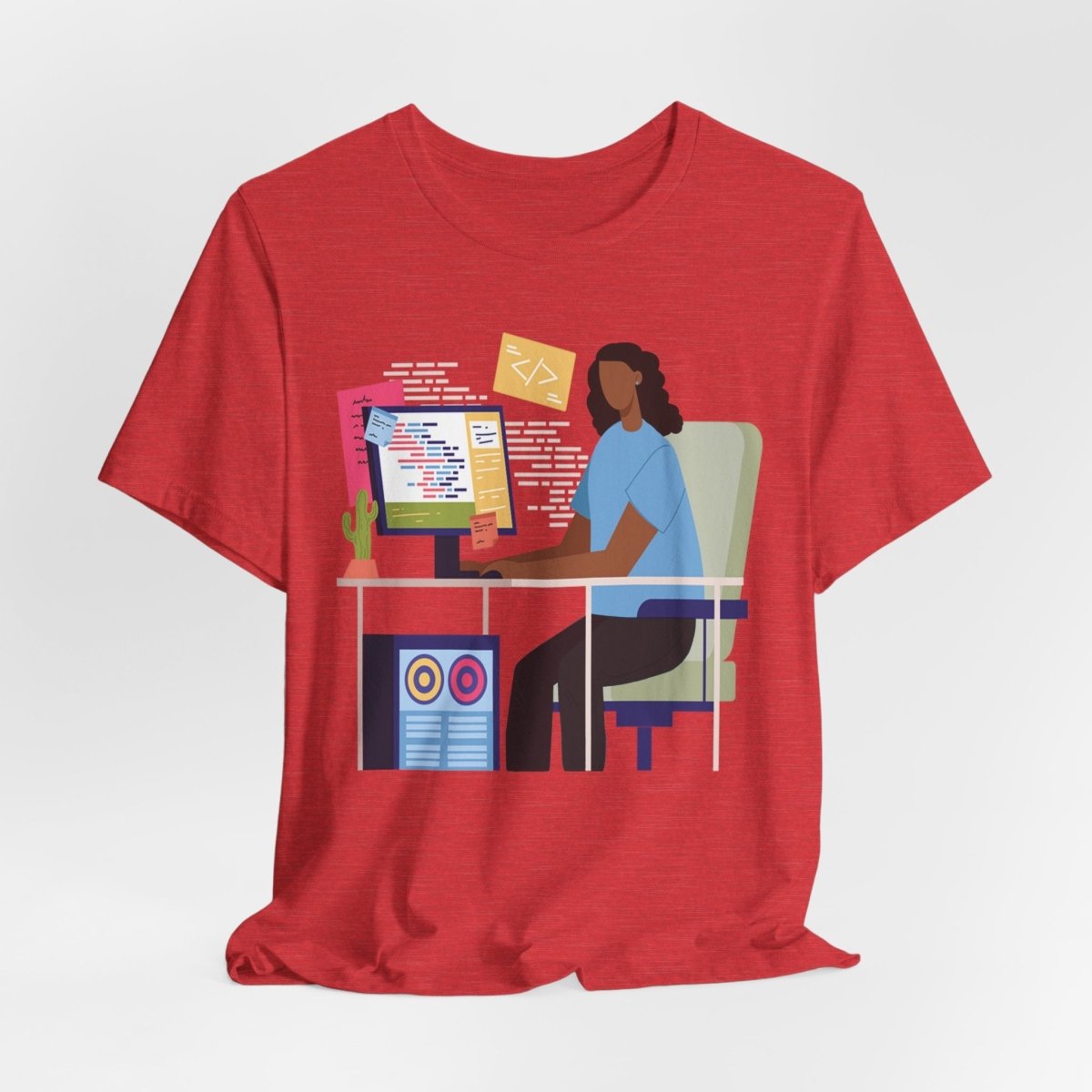 Woman in Tech Shirt - Afrocentric Art by The Trini Gee
