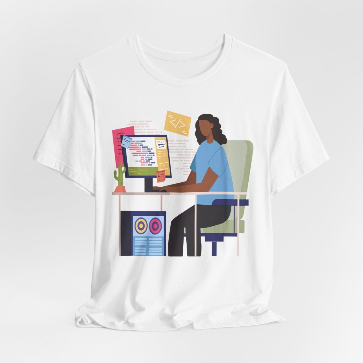 Woman in Tech Shirt - Afrocentric Art by The Trini Gee