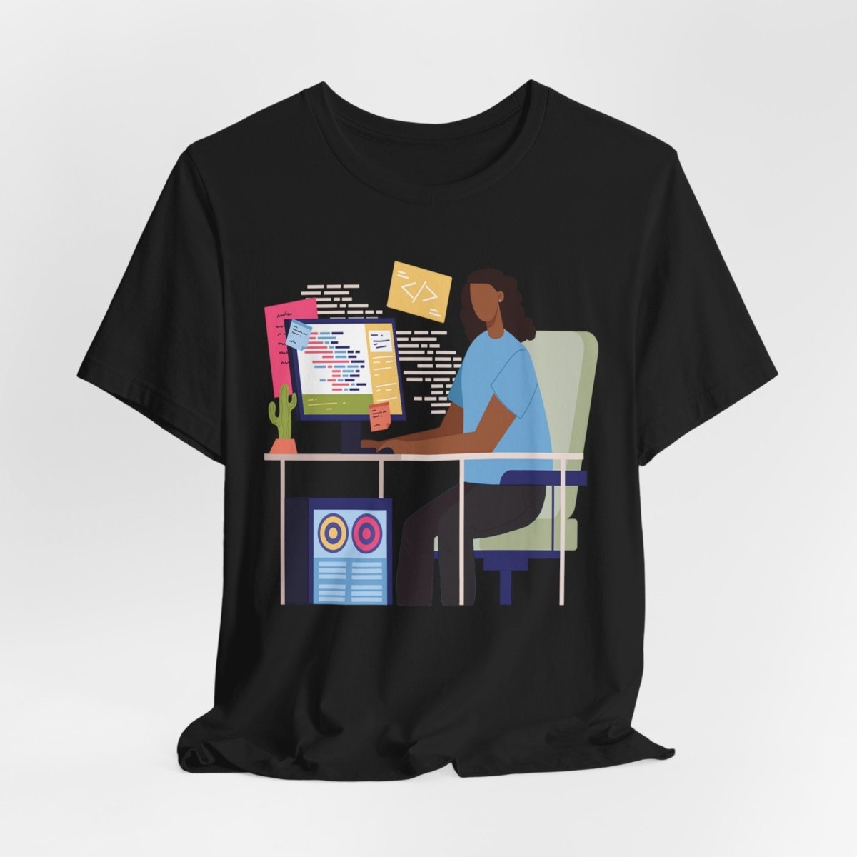 Woman in Tech Shirt - Afrocentric Art by The Trini Gee