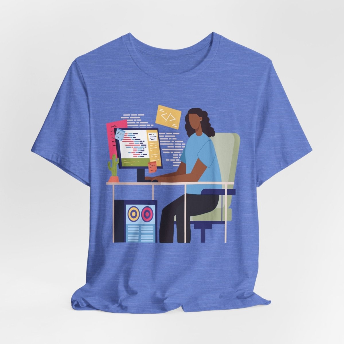 Woman in Tech Shirt - Afrocentric Art by The Trini Gee