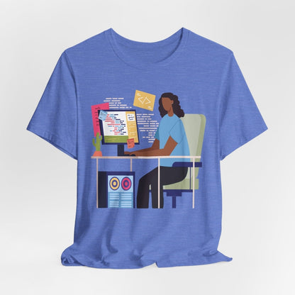 Woman in Tech Shirt - Afrocentric Art by The Trini Gee