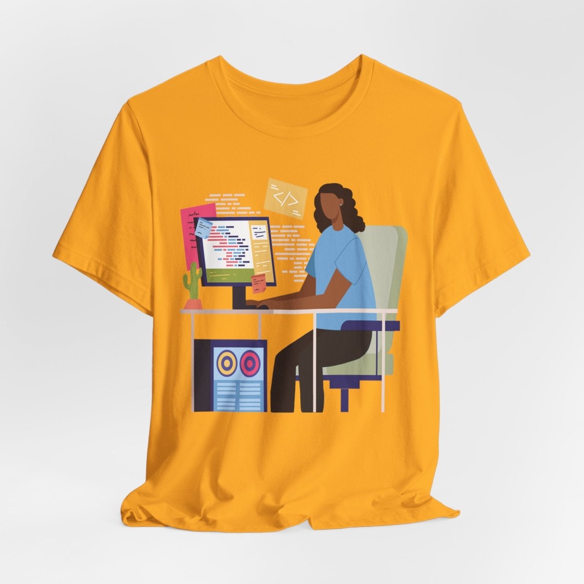 Woman in Tech Shirt - Afrocentric Art by The Trini Gee